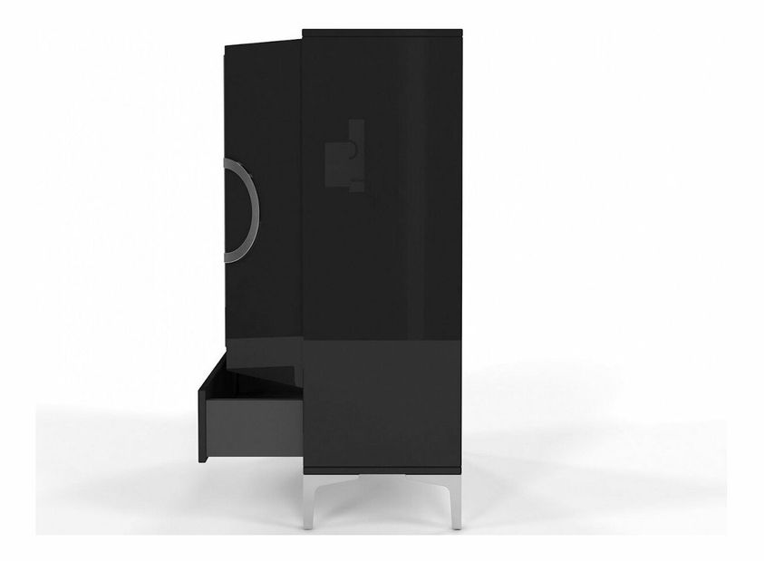 Komoda Evenna (visoki crni sjaj) (visoka)