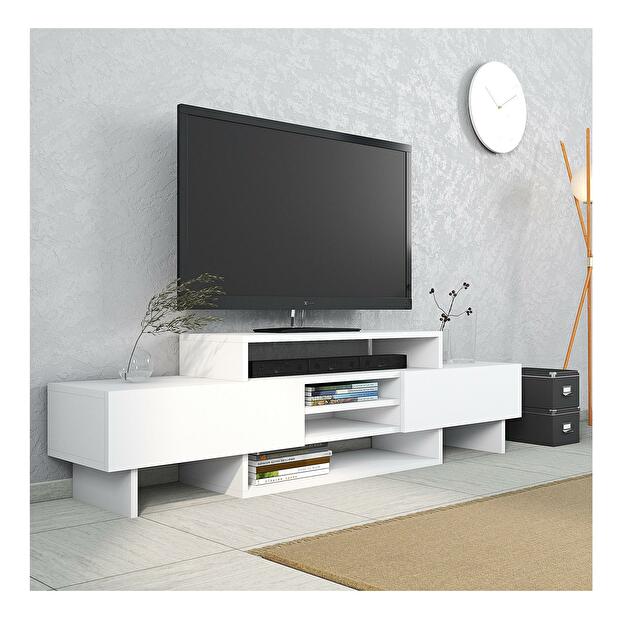 TV asztal/szekrény Lisuku (fehér) 