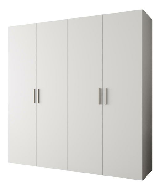 Ruhásszekrény 200 cm Borry 1 (fehér + ezüst)