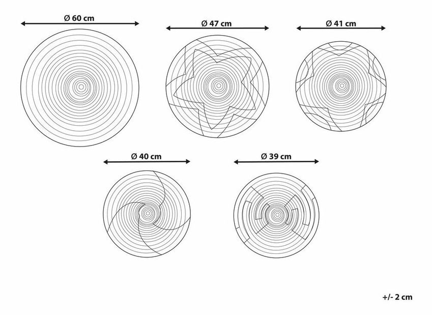 Set 5 ks nástenných dekorácií Parza (béžová)