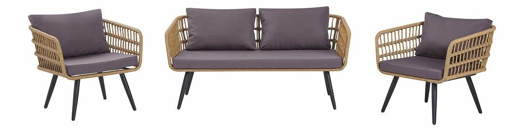 Záhradný set FELBE (béžová + grafit) (pre 4 osoby)