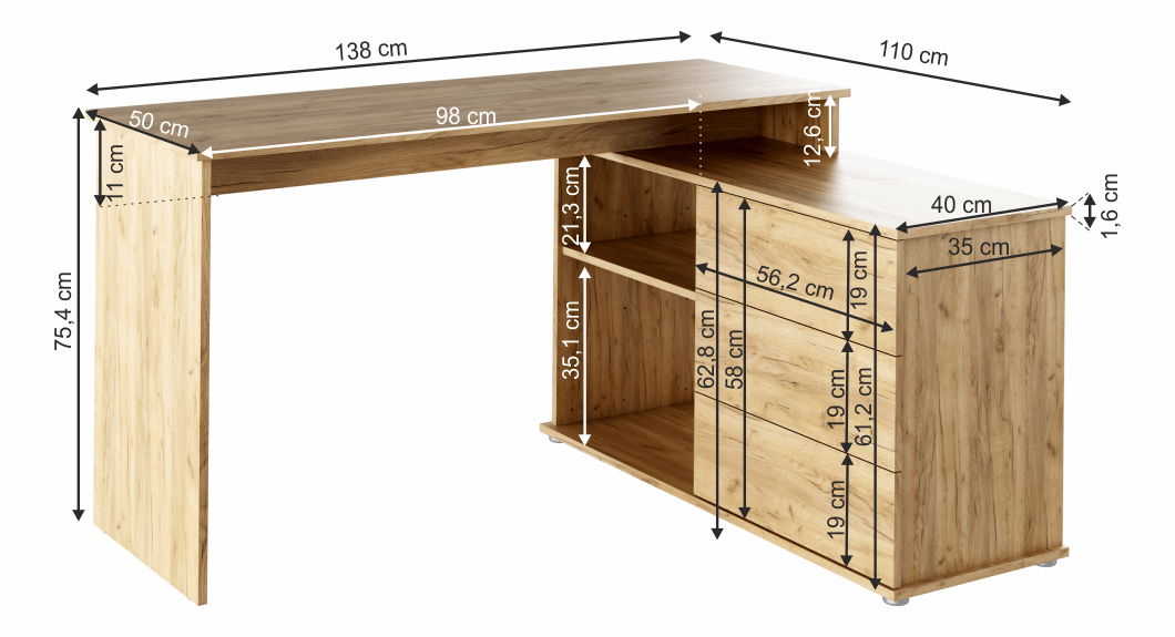 PC stolík Toredol (dub artisan)