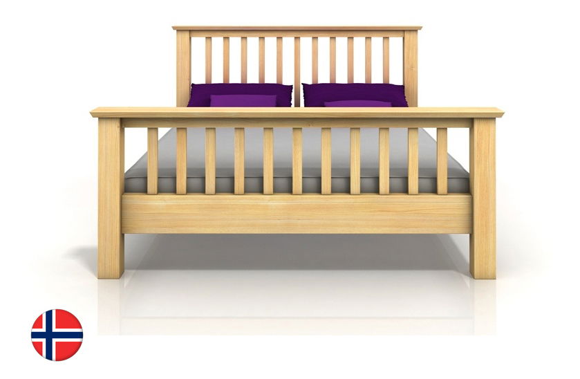 Manželská posteľ 180 cm Naturlig Leikanger (borovica) (s roštom)