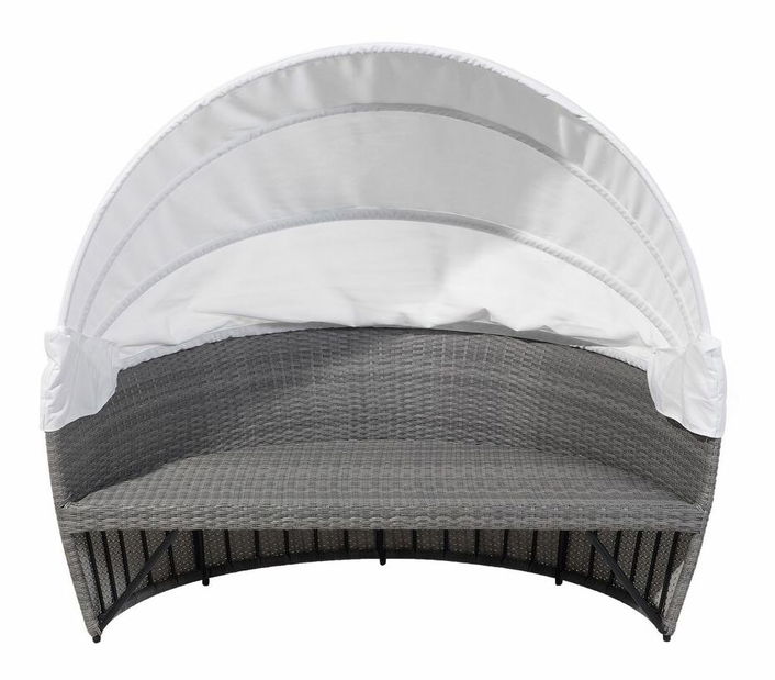 Kerti fotel árnyékoló kupolával LIS (polirattan) (szürke)