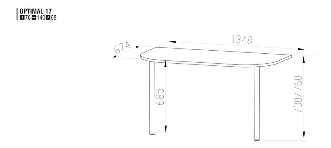 Rohová spojka stolov Optimal 17