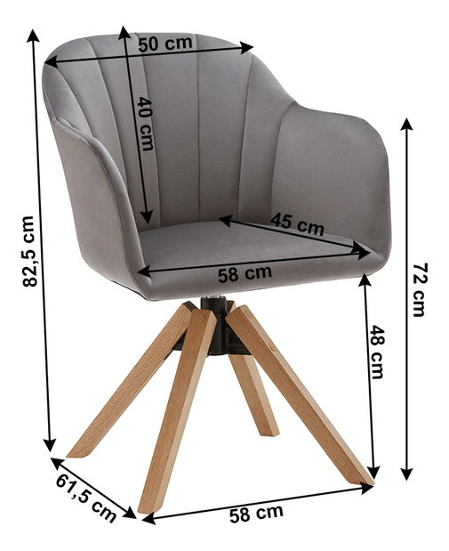Fotoliu modern rotativ Daline (gri)