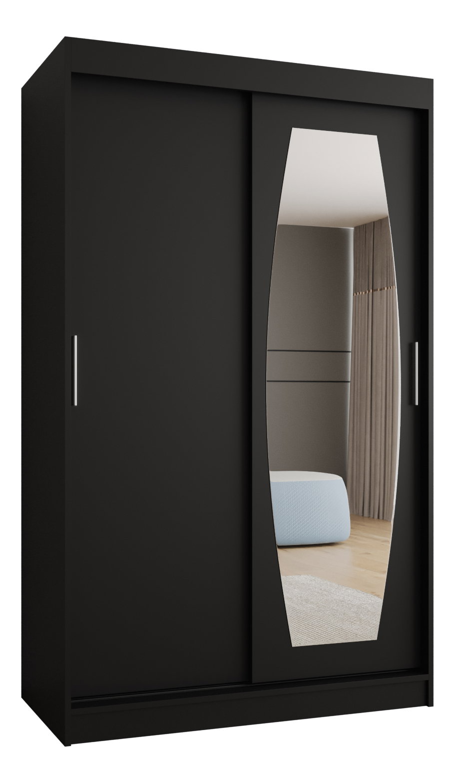 Dulap de haine 120 cm Rosaria (Negru)