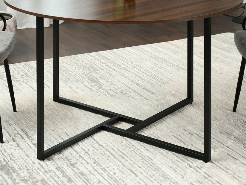 Masă de sufragerie Bird (nuc + negru)