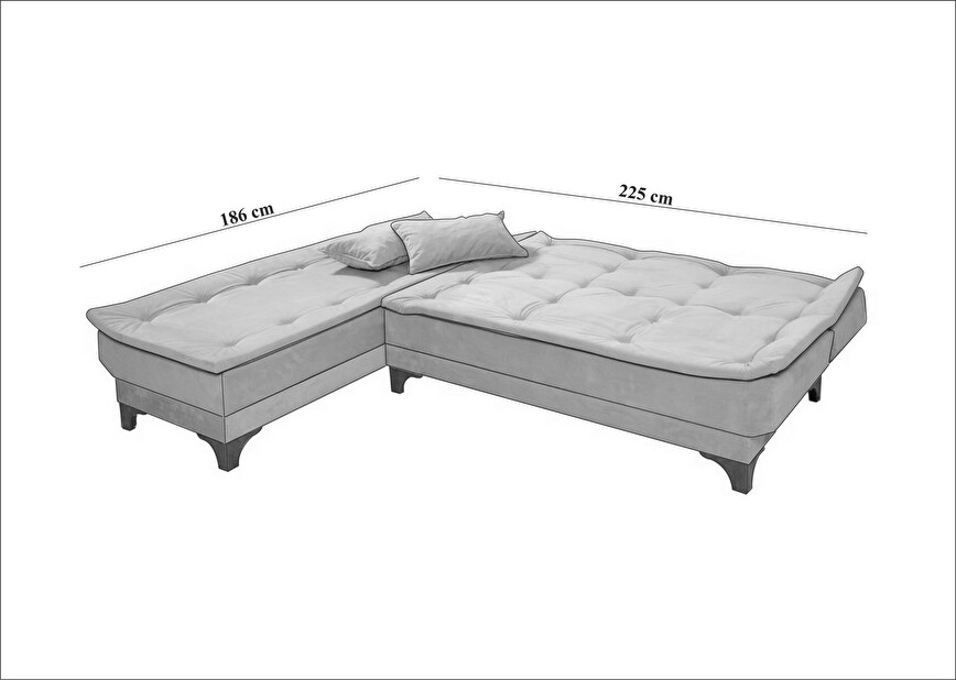 Kutna sofa na razvlačenje Keid C (antracit) (L)