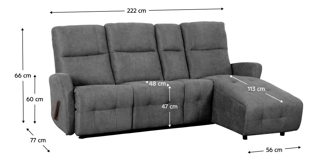 Colțar reglabil Toran (gri închis) (D)