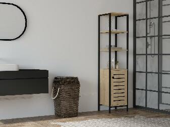 Fürdőszoba szekrény Kutuvu (zafír tölgy + fekete) 