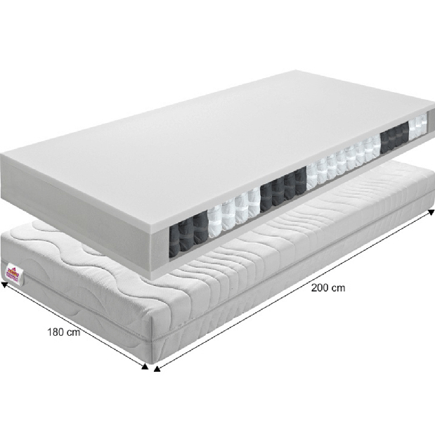 Madrac s oprugama Teilon 200 x 180 cm 