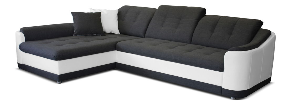Rohová sedačka Bray L L+2F (sivá + biela) (L)