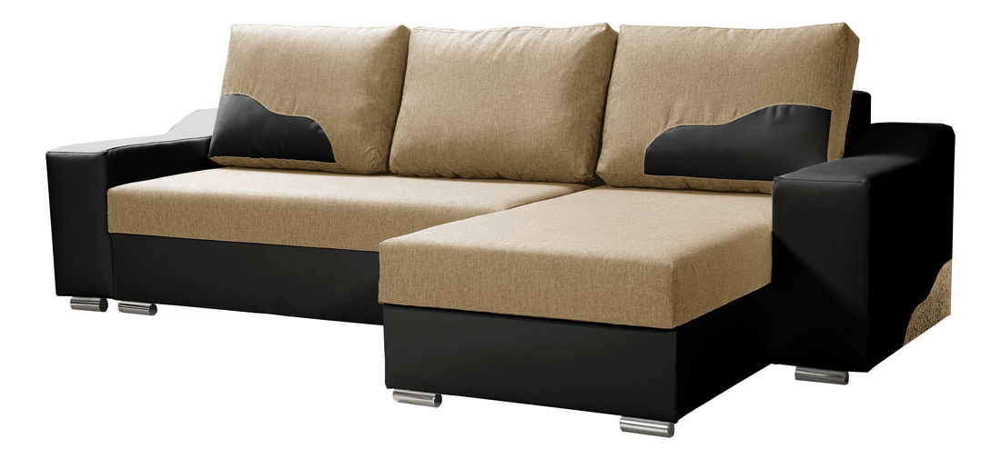 Rohová sedačka Wisteria (béžová + čierna) (P)