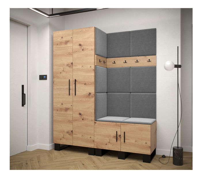 Előszobabútor Amanda 2 (artisan tölgy + sötétszürke)