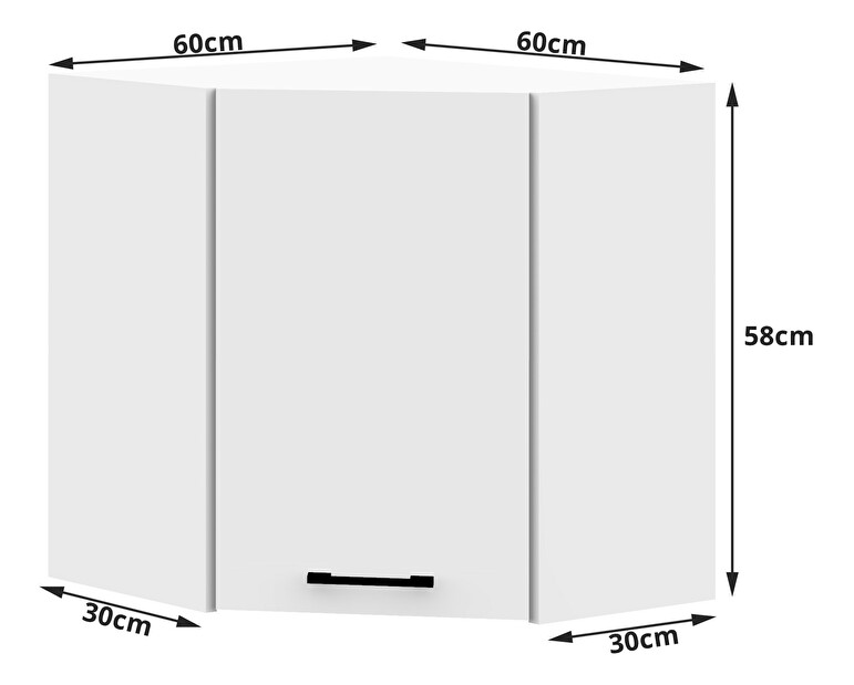 Horná kuchynská skrinka Ozara W60 60 (biela)