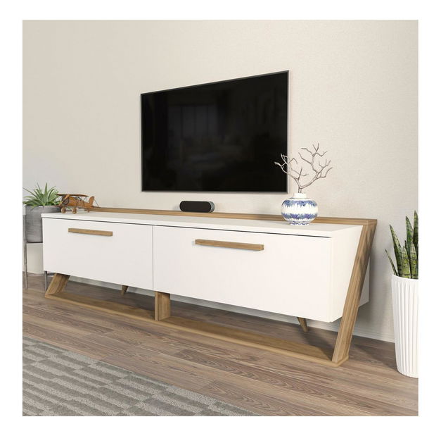 TV stolić/ormarić Astrodotti (bijela + orah)