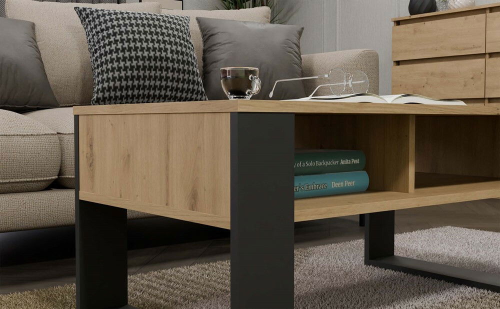 Stolić za kavu Maduro 3 (hrast artisan + antracit)