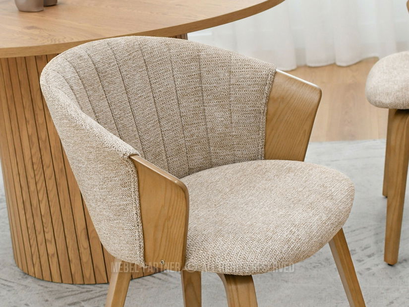 Stolička Gurman (béžová + dub)