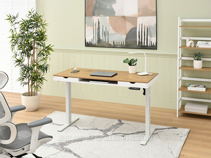 PC asztal Osto 140 (fehér tölgy + fehér)