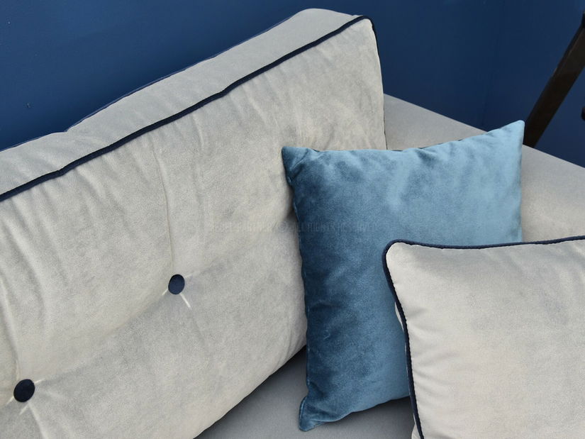 Canapea două locuri Bacteria (albastru + stejar)