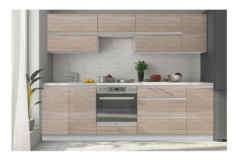 Kuhinja Lilouse 260 cm bijela + hrast sonoma 