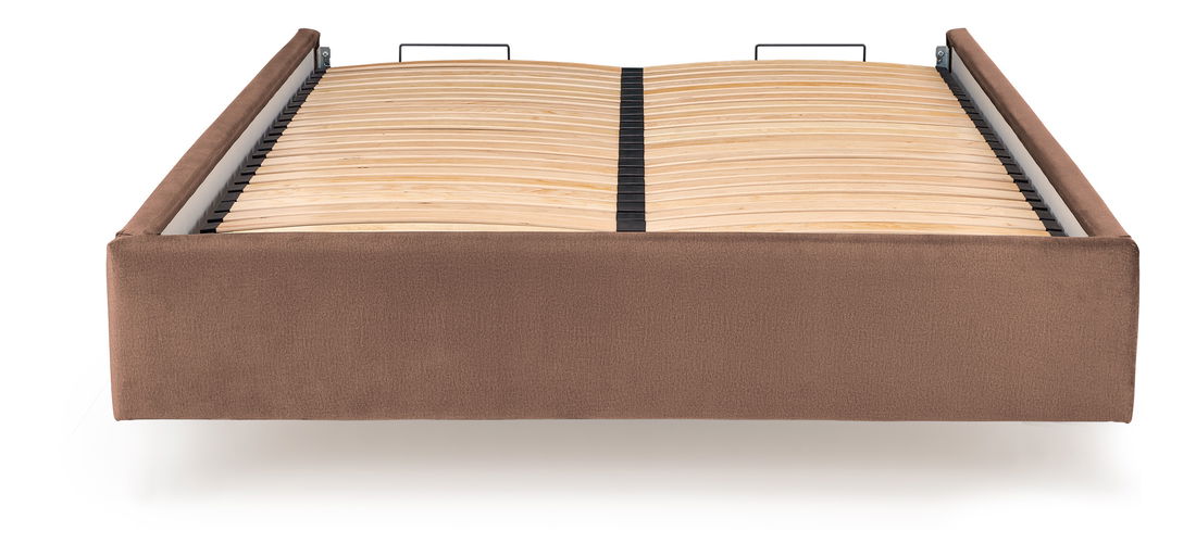 Manželská posteľ 160 cm Mondelo 160 (bez čela postele) (s úložným priestorom) (s roštom) (béžová)