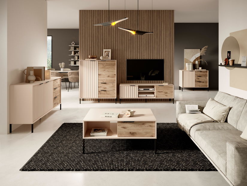 Mobilier living Rastafa 1 (stejar viking + bej)