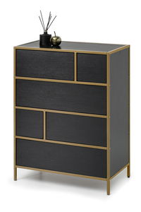 Comodă Soren Kom (lemn negru + auriu)