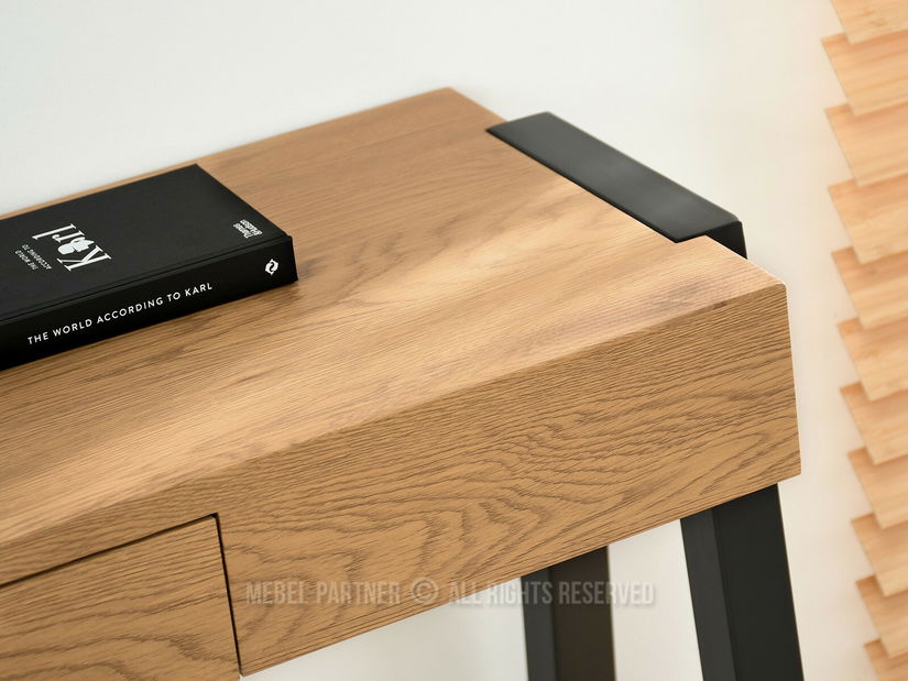 Măsuță consolă Mukusiz (stejar + negru)