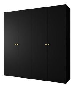 Šatníková skriňa 200 cm Parna 1 (čierna + zlatá)