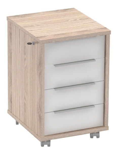 Skrinka na kolieskach Tempo Kondela Rumia (dub san remo + biela)