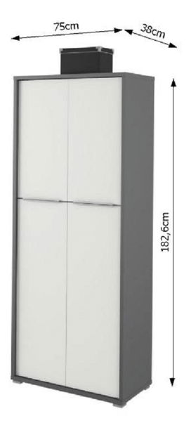 Ormar s policama Hamila NEW TYP 07 (grafit + bijela)