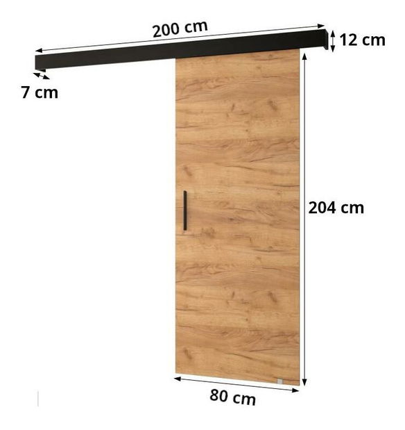 Klizna vrata 80 cm Slavdro 2 (craft zlatni + bijela mat)