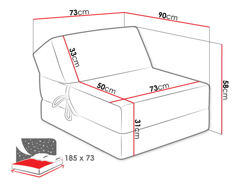 Rozkladacia pohovka Flexi (sivá)