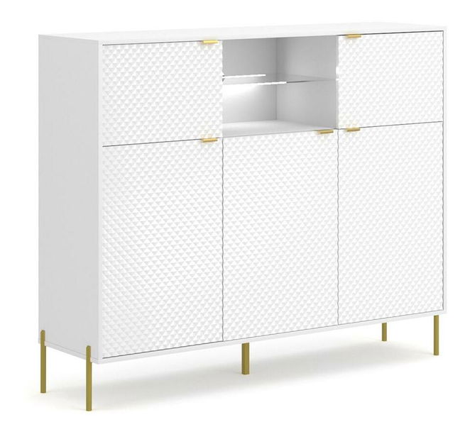 Skrinka Calvo C3 (biela + zlatá)