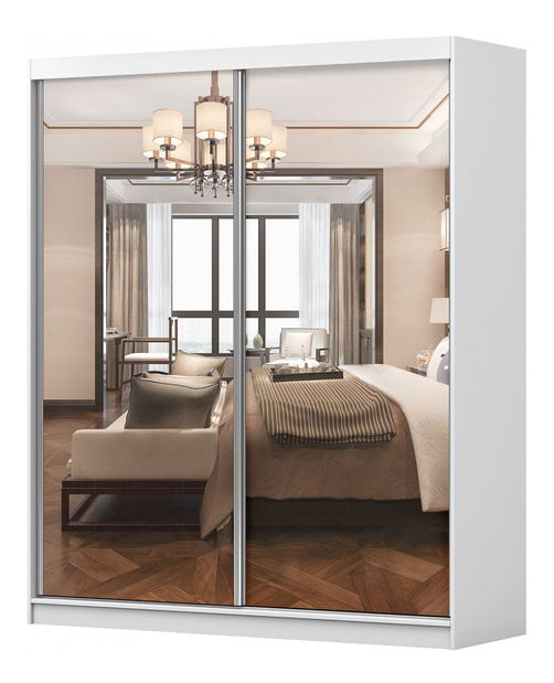 Ruhásszekrény Mebur 20 180 (Fehér + Tükör)