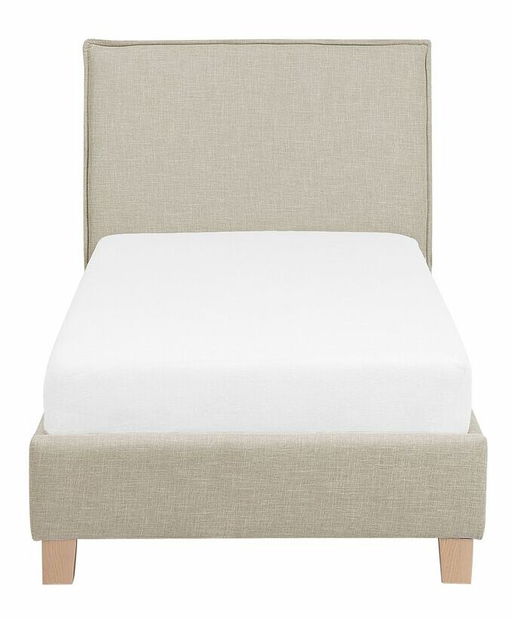 Pat de o persoană 90 cm SANCHEZ (cu somieră) (bej)