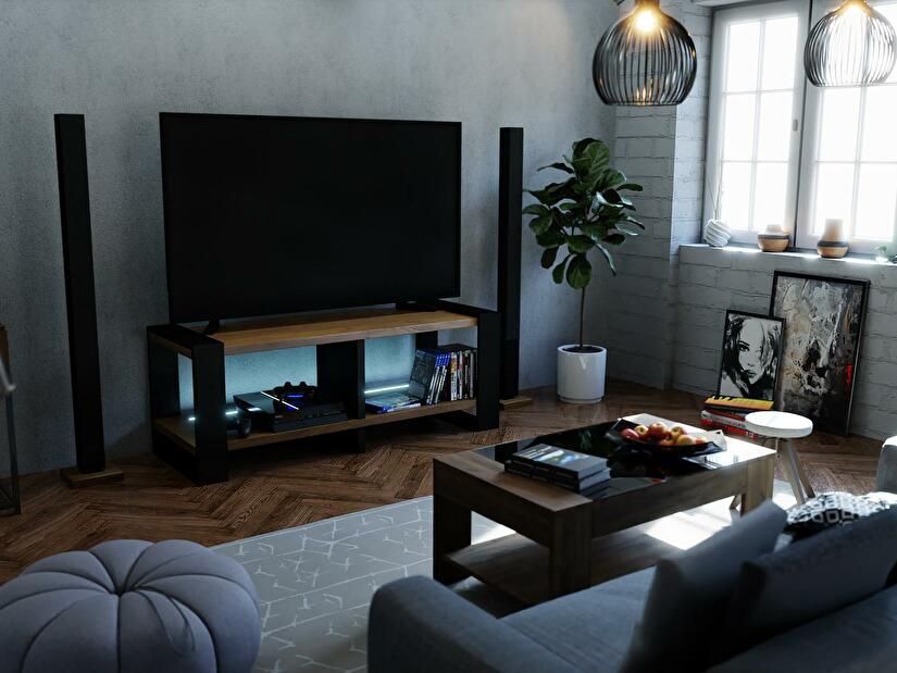 LED TV Stolík Nico (craft zlatý + čierna)