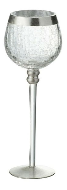 Svietnik Jolipa Na čajovú sviečku (9x9x25cm) (Strieborná)