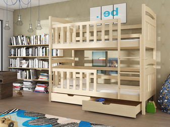 Detská posteľ 90 x 190 cm Sarina (s roštom a úl. priestorom) (borovica)