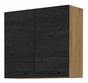 Dulap superior de bucătărie Virion 80 G 72 2F (Stejar lancelot + lemn închis)