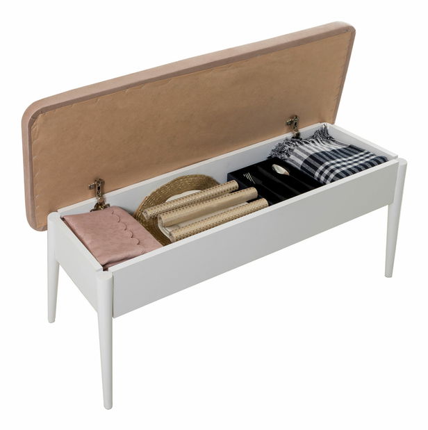 Set mobilier sufragerie Vlasta 1 (alb + maro deschis) (pentru 4 persoane)