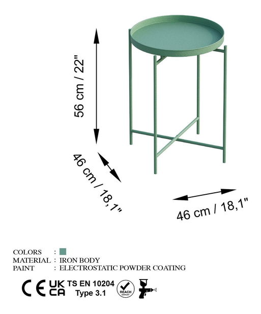 Măsuță de cafea Museli 4 (verde) 