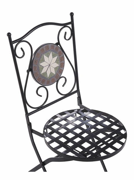 Set 2 ks záhradných stoličiek Cliff (čierna)