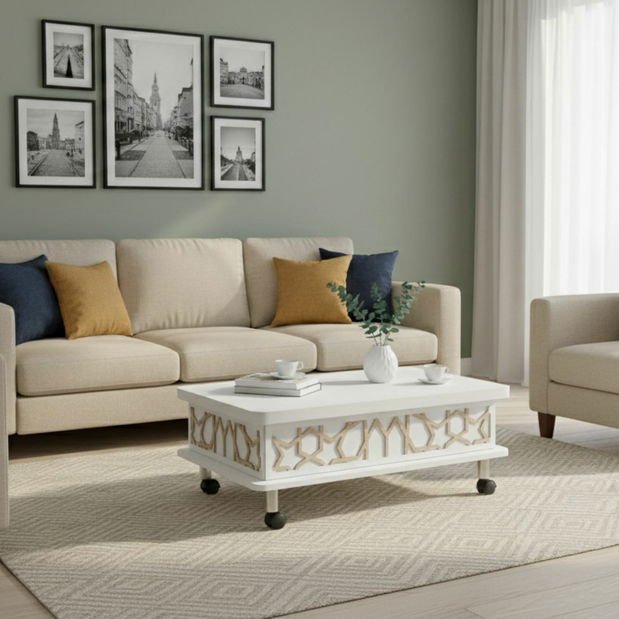 Konferenčný stolík Adat (biela)