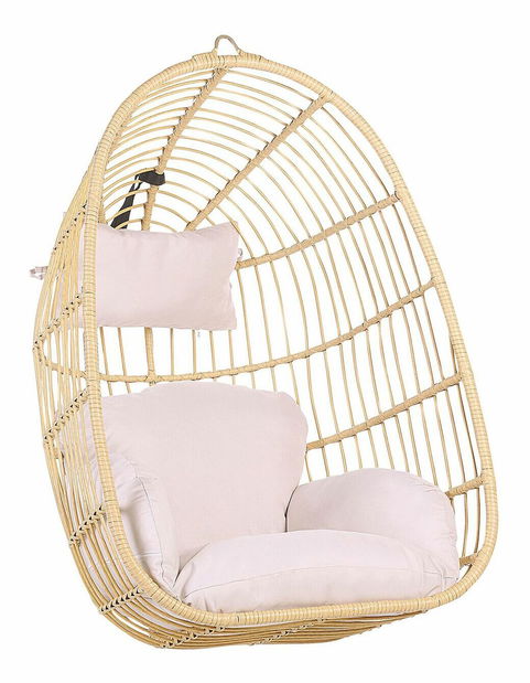 Závesné kreslo CALSO (polyratan) (béžová)