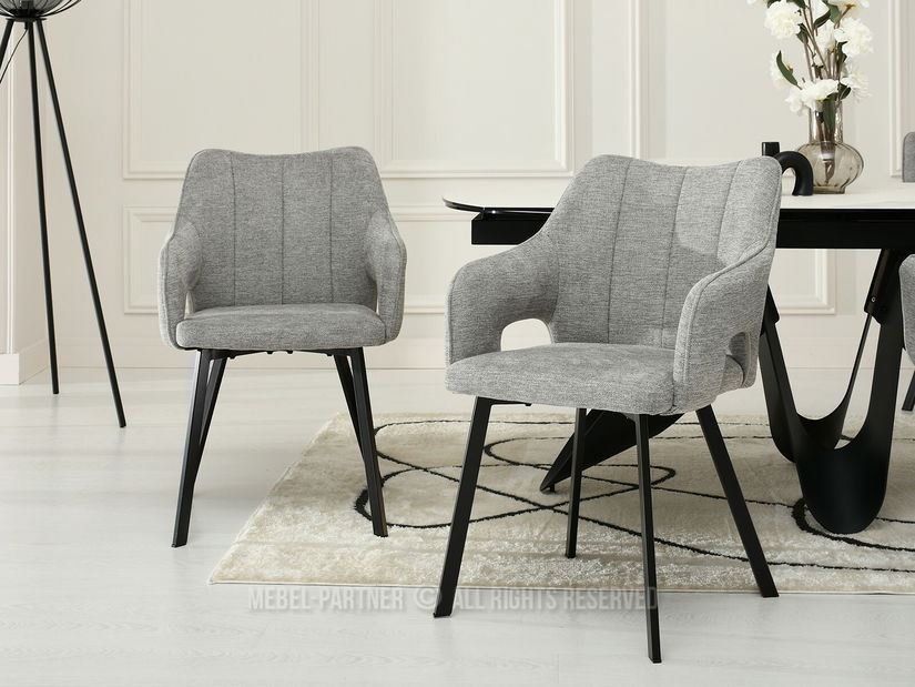 Stolica Carl (siva + krom)