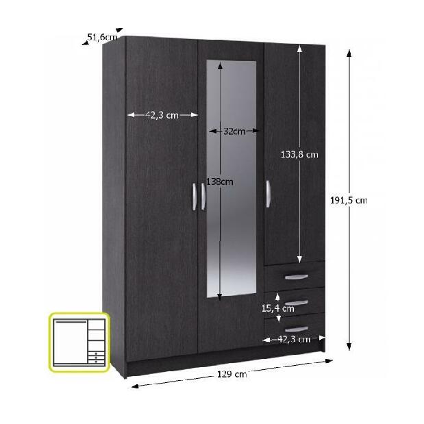 Šatníková skriňa Sarin 400824