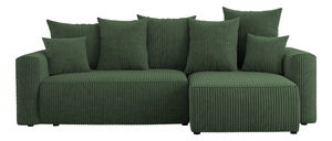 Rohová sedačka Denia (P) (tmavozelená)